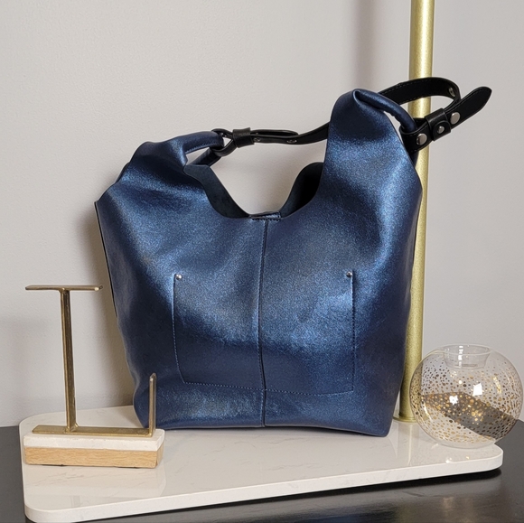 Bags Electric Blue Metallic Shoulder Bag Poshmark